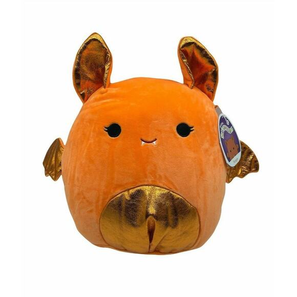 Squishmallow Tangie Vampire Bat 12” Halloween Orange Bat Plush Foil Belly Fangs